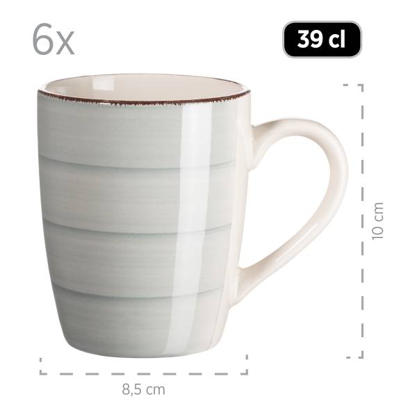 Geschirrset Tomna 30-teilig - Steinzeug - Grau