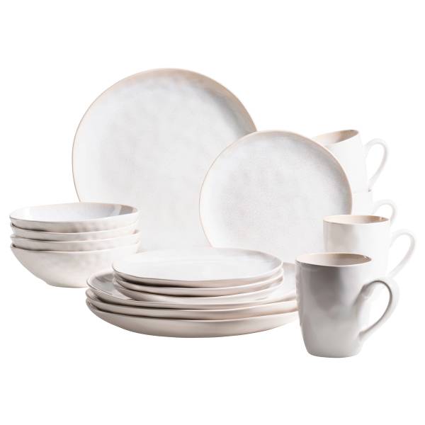 Kombiservice Kopan 16-teilig - Steinzeug - Weiß
