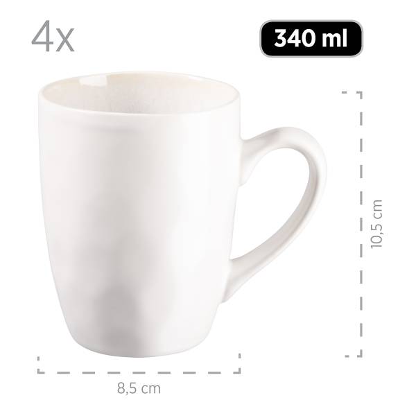 Kombiservice Kopan 16-teilig - Steinzeug - Weiß