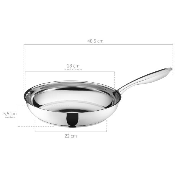 Bratpfanne Grozy - Edelstahl - Silber