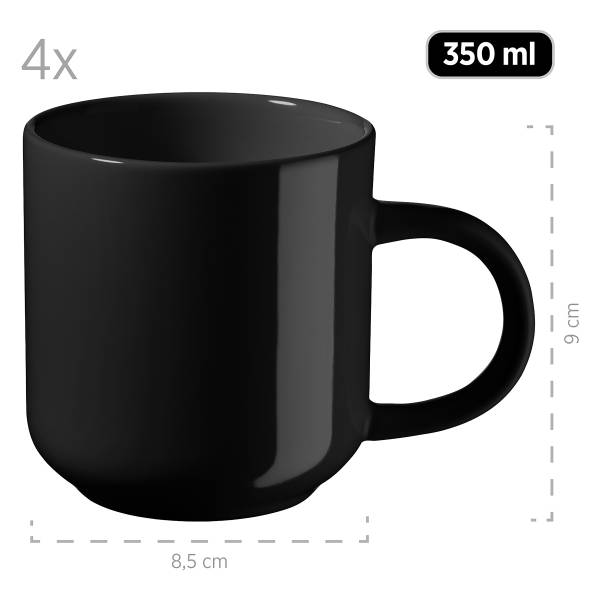 Geschirr-Set Beato 16-teilig - Schwarz