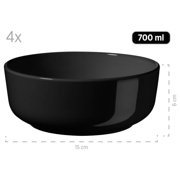 Geschirr-Set Beato 16-teilig - Schwarz