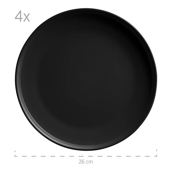 Geschirr-Set Beato 16-teilig - Schwarz