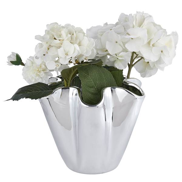 Vase REFLECT - Steingut - Silber