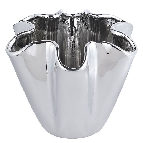 Vase REFLECT - Steingut - Silber