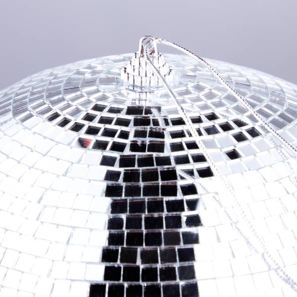 Deko-Kugel DISCO - Glas / Kunststoff -  Silber - 20 x 20 cm