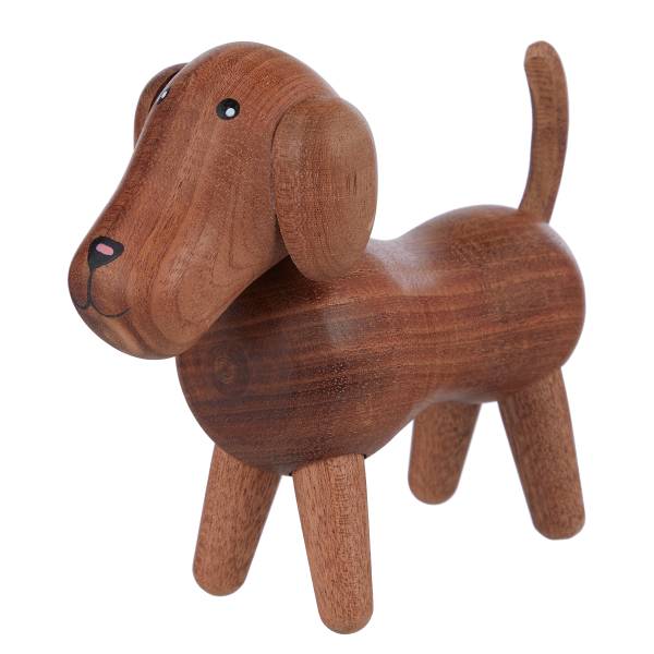 Deko-Dackel WOODY FOREST - Buchenholz - Braun