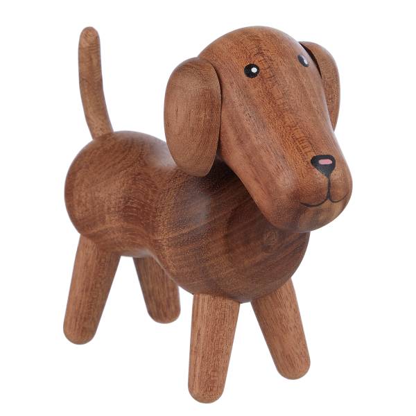 Deko-Dackel WOODY FOREST - Buchenholz - Braun