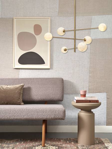 Pendelleuchte Carrara Typ B - Farbglas - Grau / Gold - 6-flammig