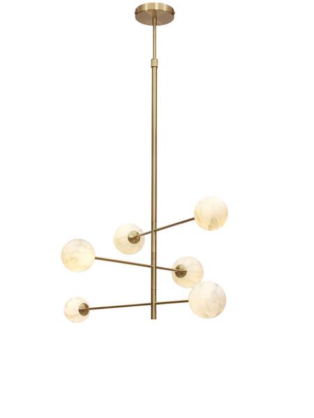 Pendelleuchte Carrara Typ B - Farbglas - Grau / Gold - 6-flammig
