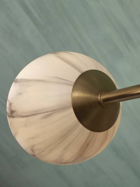 Pendelleuchte Carrara Typ B - Farbglas - Grau / Gold - 6-flammig