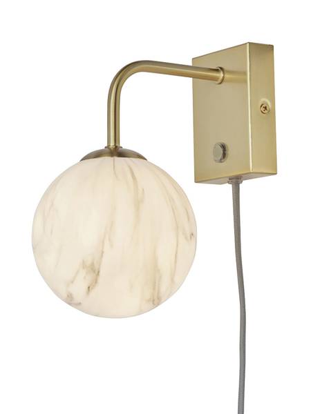 Wandleuchte Carrara - Farbglas - Grau / Gold - 1-flammig