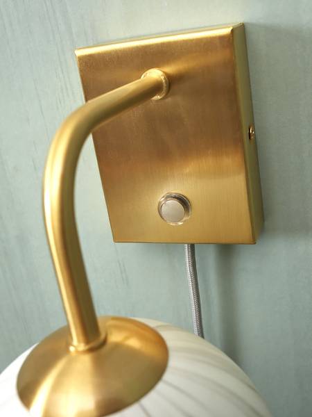Wandleuchte Carrara - Farbglas - Grau / Gold - 1-flammig