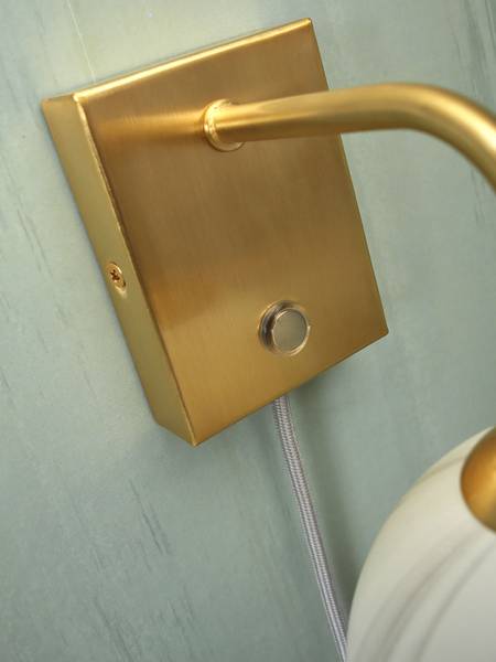 Wandleuchte Carrara - Farbglas - Grau / Gold - 1-flammig