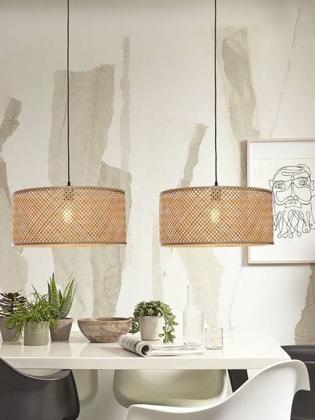 Pendelleuchte Java - Bambus - 1-flammig - Beige