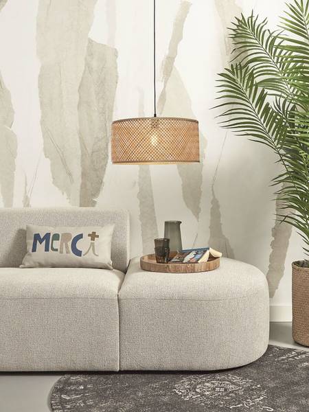 Pendelleuchte Java - Bambus - 1-flammig - Beige