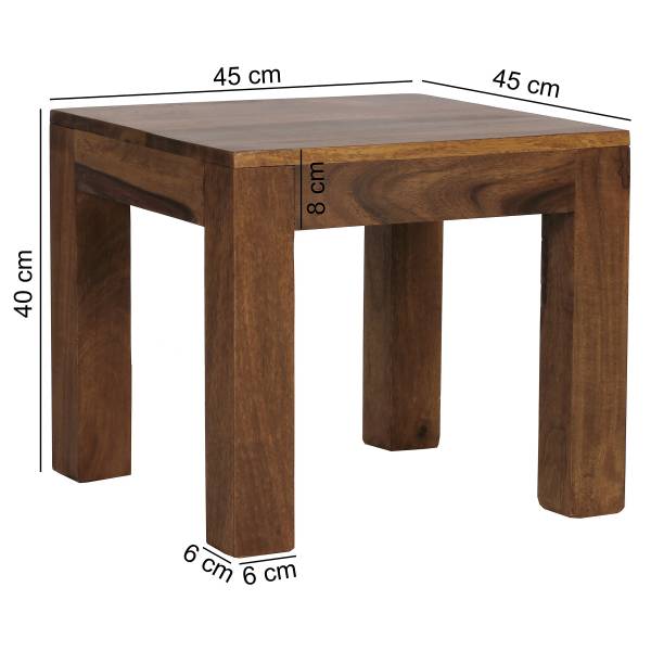 Massiver Beistelltisch Rainwood - Sheesham