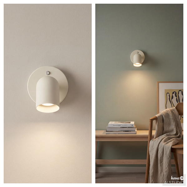 Akku-Wandleuchte DINA - 3-Stufen-Dimmer - inkl. Fernbedienung - Beige