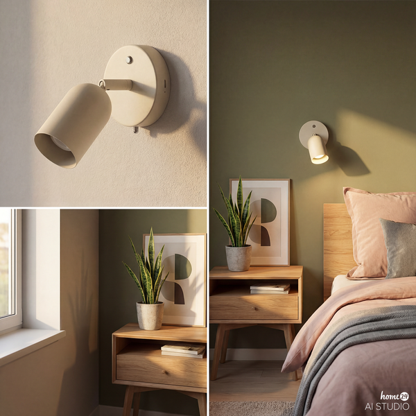 Akku-Wandleuchte DINA - 3-Stufen-Dimmer - inkl. Fernbedienung - Beige