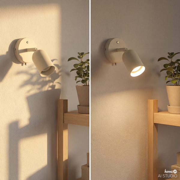 Akku-Wandleuchte DINA - 3-Stufen-Dimmer - inkl. Fernbedienung - Beige