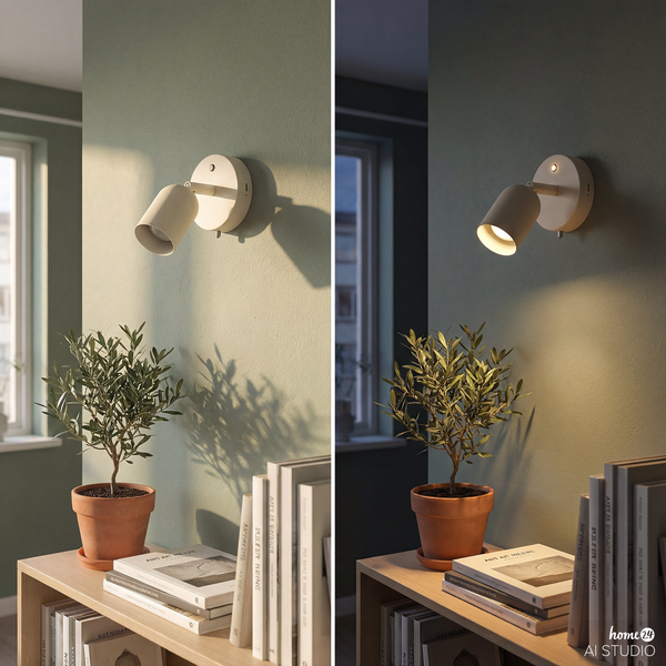 Akku-Wandleuchte DINA - 3-Stufen-Dimmer - inkl. Fernbedienung - Beige