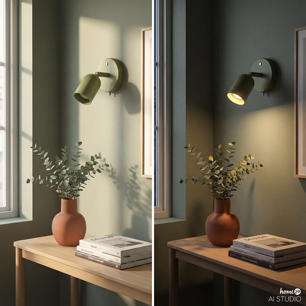 Akku-Wandleuchte DINA - 3-Stufen-Dimmer - inkl. Fernbedienung - Grün