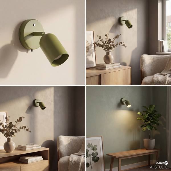 Akku-Wandleuchte DINA - 3-Stufen-Dimmer - inkl. Fernbedienung - Grün