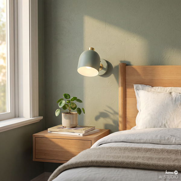 Akku-Wandleuchte RUMTO - 3-Stufen-Dimmer - inkl. Fernbedienung - Salbei