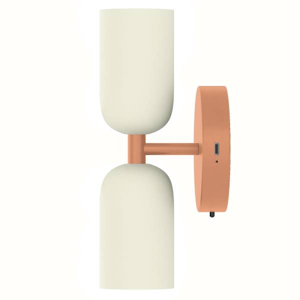 Akku-Wandleuchte NIMI - 3-Stufen-Dimmer - inkl. Fernbedienung - Creme / Orange