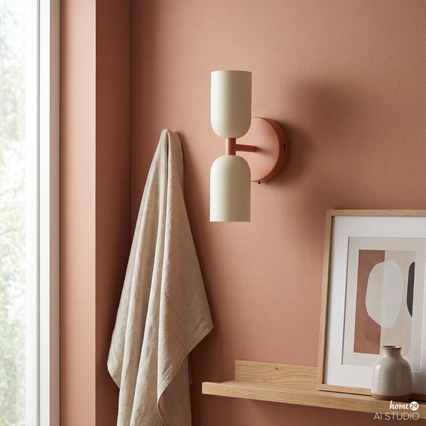 Akku-Wandleuchte NIMI - 3-Stufen-Dimmer - inkl. Fernbedienung - Creme / Orange