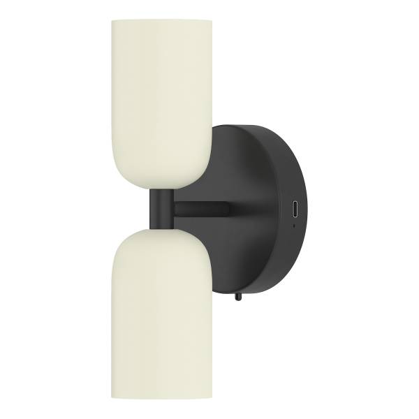 Akku-Wandleuchte NIMI - 3-Stufen-Dimmer - inkl. Fernbedienung - Creme / Schwarz