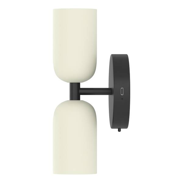 Akku-Wandleuchte NIMI - 3-Stufen-Dimmer - inkl. Fernbedienung - Creme / Schwarz