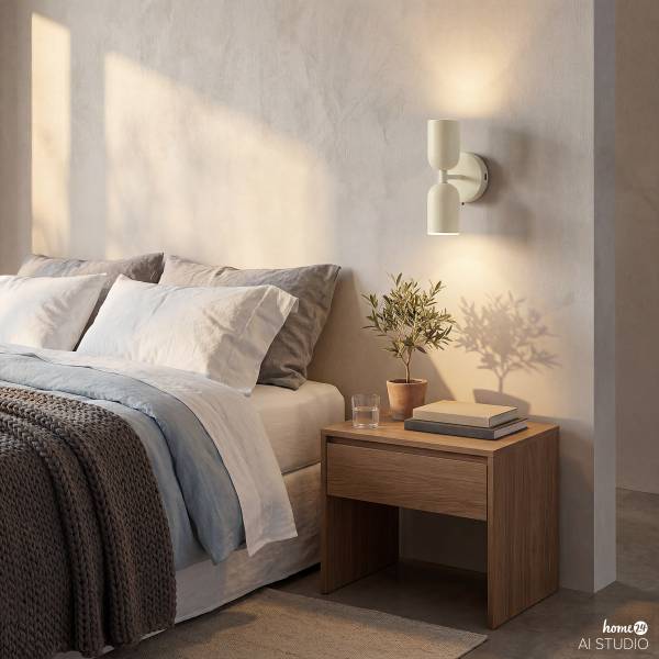 Akku-Wandleuchte NIMI - 3-Stufen-Dimmer - inkl. Fernbedienung - Creme