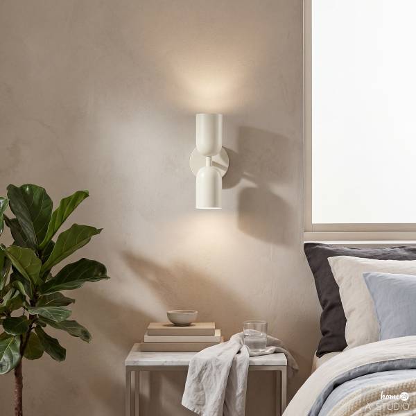 Akku-Wandleuchte NIMI - 3-Stufen-Dimmer - inkl. Fernbedienung - Creme