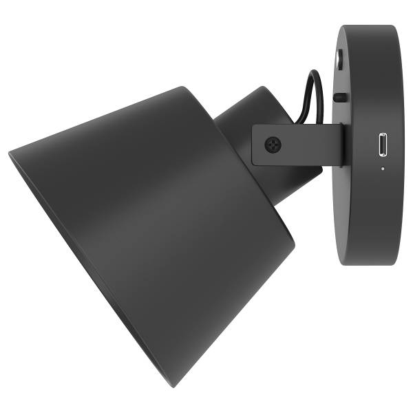 Akku-Wandleuchte SMI - 3-Stufen-Dimmer - inkl. Fernbedienung - Schwarz