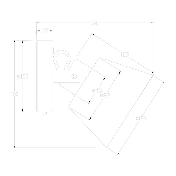 Akku-Wandleuchte SMI - 3-Stufen-Dimmer - inkl. Fernbedienung - Schwarz