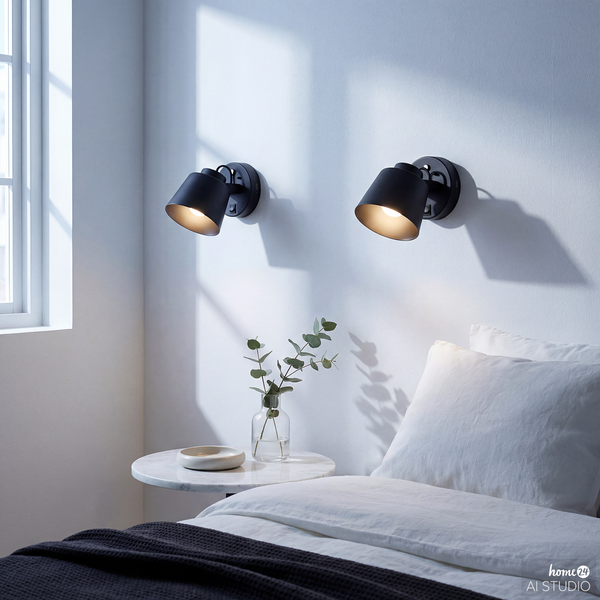 Akku-Wandleuchte SMI - 3-Stufen-Dimmer - inkl. Fernbedienung - Schwarz