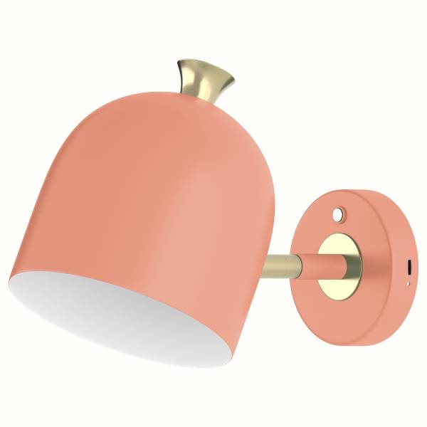 Akku-Wandleuchte RUMTO - 3-Stufen-Dimmer - inkl. Fernbedienung - Koralle