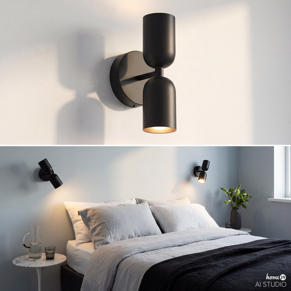 Akku-Wandleuchte NIMI - 3-Stufen-Dimmer - inkl. Fernbedienung - Schwarz