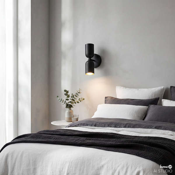 Akku-Wandleuchte NIMI - 3-Stufen-Dimmer - inkl. Fernbedienung - Schwarz