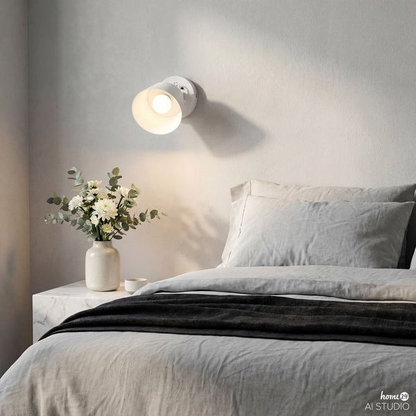 Akku-Wandleuchte SMI - 3-Stufen-Dimmer - inkl. Fernbedienung - Weiß