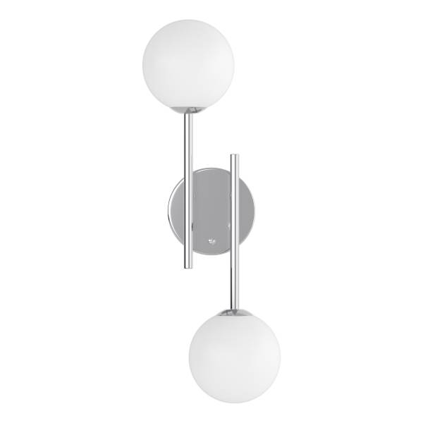 Akku-Wandleuchte RIGI - 2-flammig - 3-Stufen-Dimmer - Weiß / Chrom
