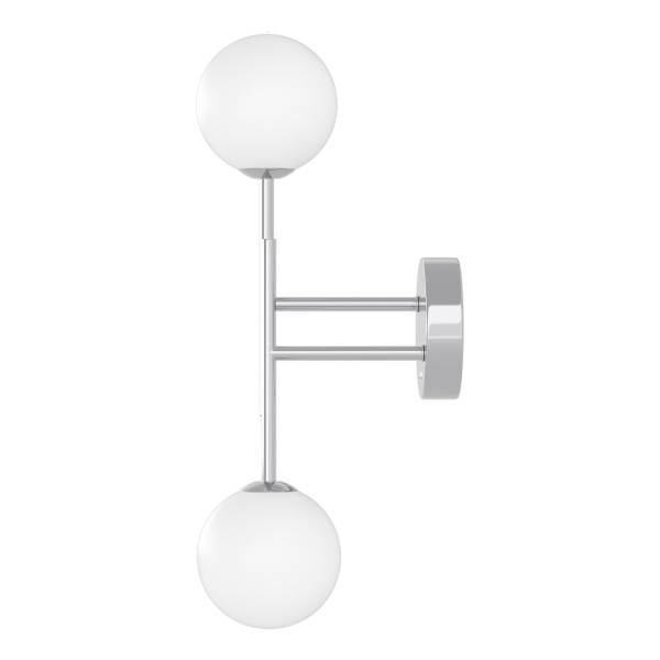 Akku-Wandleuchte RIGI - 2-flammig - 3-Stufen-Dimmer - Weiß / Chrom