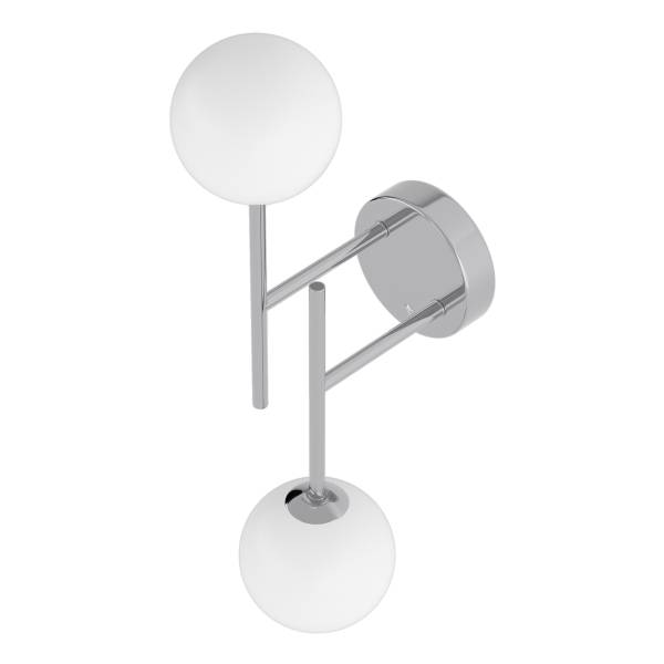 Akku-Wandleuchte RIGI - 2-flammig - 3-Stufen-Dimmer - Weiß / Chrom