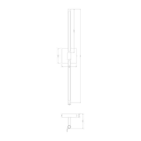 Akku-Wandleuchte ONS - 3-Stufen-Dimmer - inkl. Fernbedienung - Schwarz