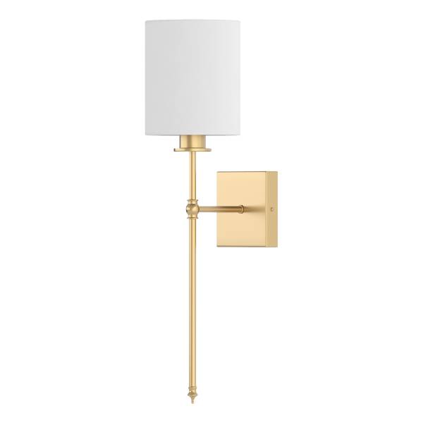 Wandleuchte ESTE mit Akku-Leuchtmittel - RGB-Leuchtmittel - inkl. Fernbedienung - Weiß / Messing