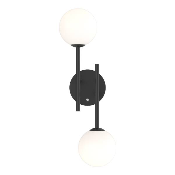 Akku-Wandleuchte RIGI - 2-flammig - 3-Stufen-Dimmer - Weiß / Schwarz