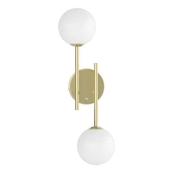 Akku-Wandleuchte RIGI - 2-flammig - 3-Stufen-Dimmer - Weiß / Gold