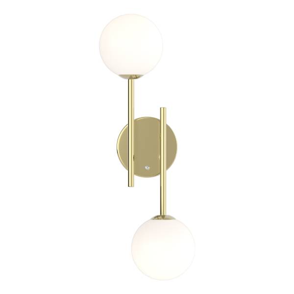 Akku-Wandleuchte RIGI - 2-flammig - 3-Stufen-Dimmer - Weiß / Gold