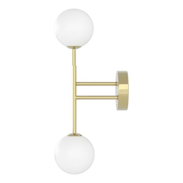Akku-Wandleuchte RIGI - 2-flammig - 3-Stufen-Dimmer - Weiß / Gold
